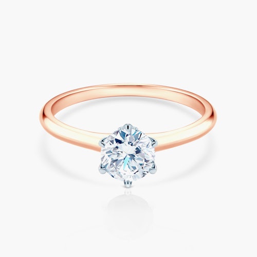 Pierścionek zaręczynowy The Journey: dwukolorowe złoto, diament laboratoryjny